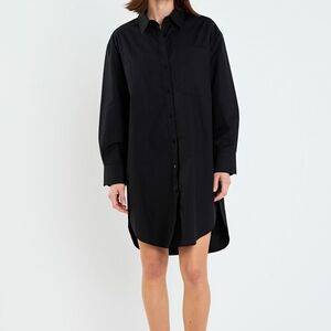 NWT Black Button Down Shirt Dress